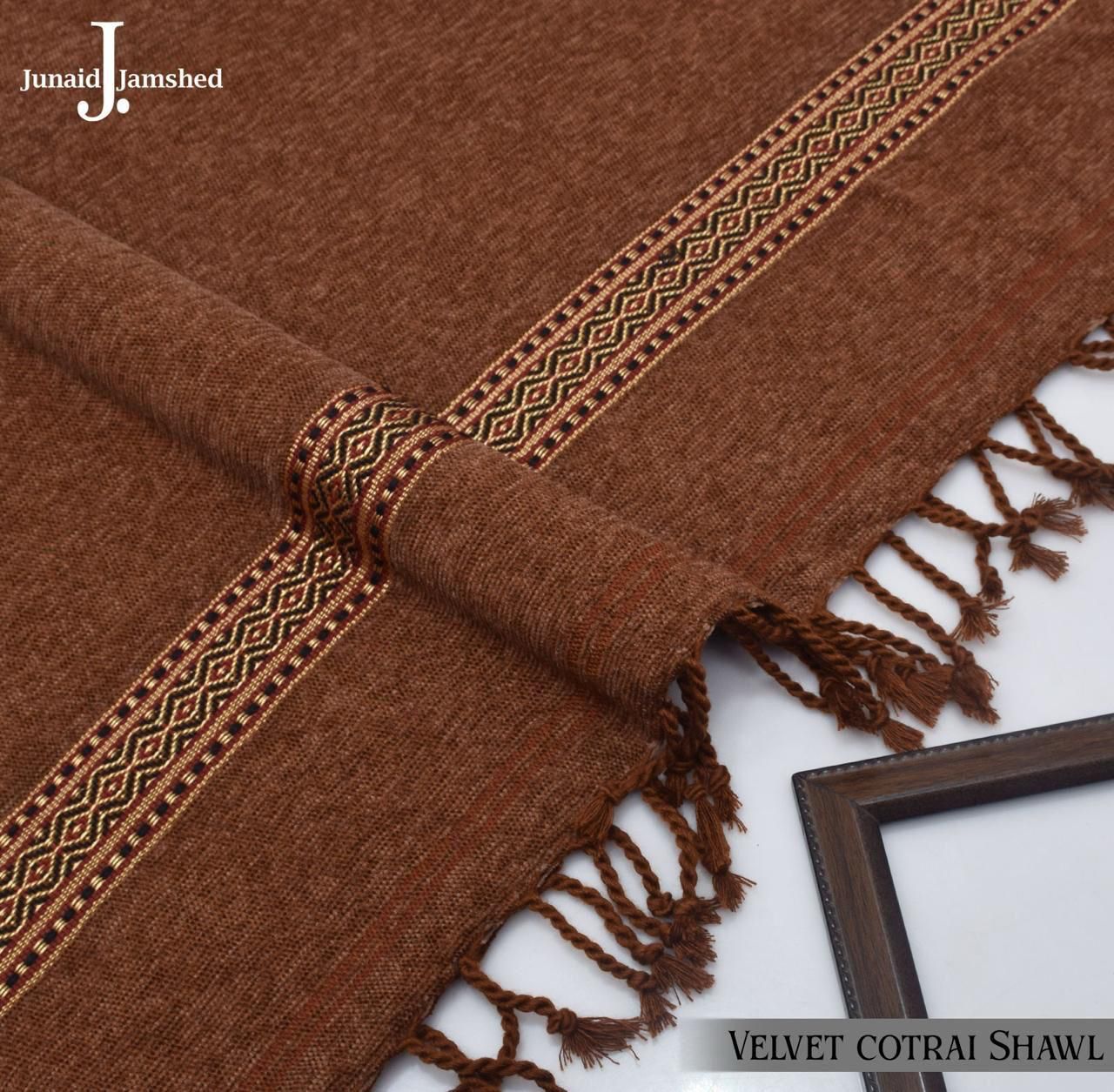 J. velvet shawl for winter dark brown