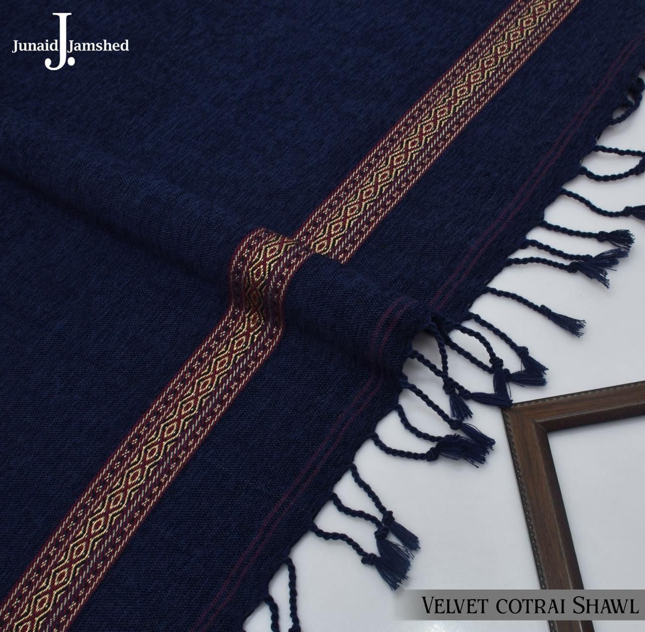 J. velvet shawl for winter blue