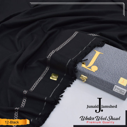 J. wool shawl for winter black