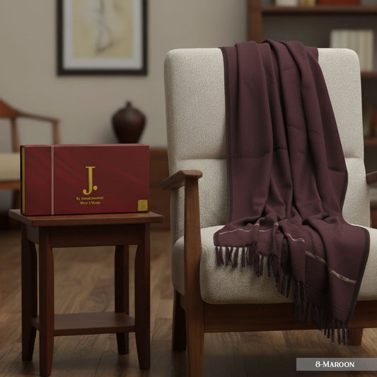 J. wool shawl for winter (maroon)
